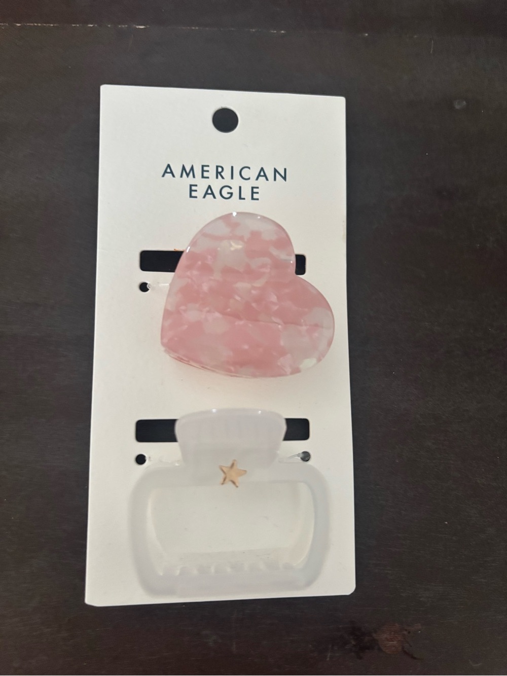 American Eagle Pink Heart Hair Clip Set